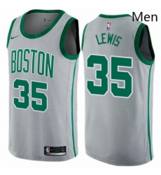 Mens Nike Boston Celtics 35 Reggie Lewis Swingman Gray NBA Jersey City Edition 