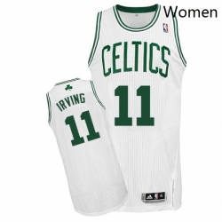 Womens Adidas Boston Celtics 11 Kyrie Irving Authentic White Home NBA Jersey 