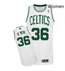 Womens Adidas Boston Celtics 36 Shaquille ONeal Authentic White Home NBA Jersey 