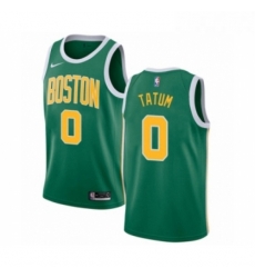 Womens Nike Boston Celtics 0 Jayson Tatum Green Swingman Jersey Earned Edition 