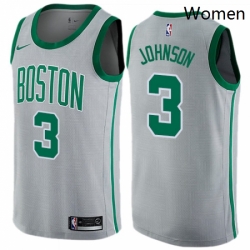 Womens Nike Boston Celtics 3 Dennis Johnson Swingman Gray NBA Jersey City Edition