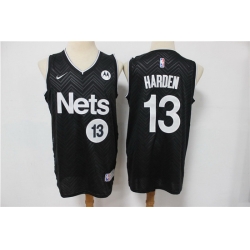 Men Nike Brooklyn Nets James Harden 13 Black NBA New grey playoff bonus jersey