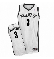 Mens Adidas Brooklyn Nets 3 Drazen Petrovic Authentic White Home NBA Jersey