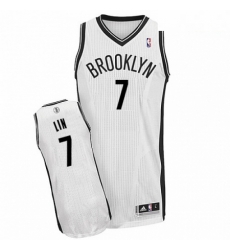 Mens Adidas Brooklyn Nets 7 Jeremy Lin Authentic White Home NBA Jersey