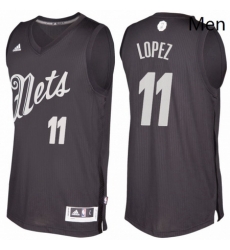 Mens Brooklyn Nets 11 Brook Lopez Black 2016 2017 Christmas Day NBA Swingman Jersey 