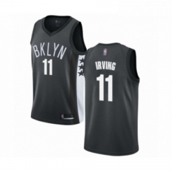 Mens Brooklyn Nets 11 Kyrie Irving Authentic Gray Basketball Jersey Statement Edition 