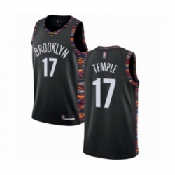 Mens Brooklyn Nets 17 Garrett Temple Authentic Black Basketball Jersey 2018 19 City Edition 