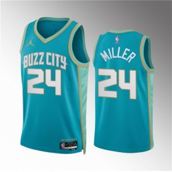 Men Charlotte Hornets 24 Brandon Miller Teal 2023 24 City Edition Stitched Basketball Jersey