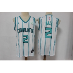 Men Nike Charlotte Hornets 2 LaMelo Ball White NBA Jordan Swingman 2021 Jordan Brand Jersey