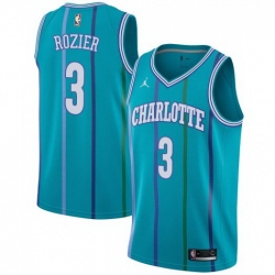 Men Nike Charlotte Hornets 3 Terry Rozier Aqua NBA Jordan Swingman Hardwood Classics Jersey