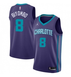 Men Nike Charlotte Hornets 8 Bismack Biyombo Purple NBA Jordan Swingman Statement Edition Jersey