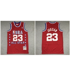 Bulls 23 Michael Jordan Red 1989 All Star Hardwood Classics Jersey