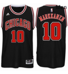 Chicago Bulls 10 Lauri Markkanen Alternate Black New Swingman Stitched NBA Jersey