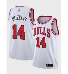 Men Chicago Bulls 14 Matas Buzelis White 2024 Draft Association Edition Stitched Basketball Jersey