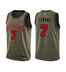 Mens Chicago Bulls 7 Timothe Luwawu Swingman Green Salute to Service Basketball Jersey 