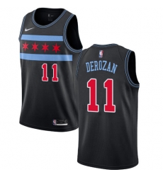 Nike Chicago Bulls 11 Demar Derozan Black NBA Swingman City Edition 2018 19 Jersey 519