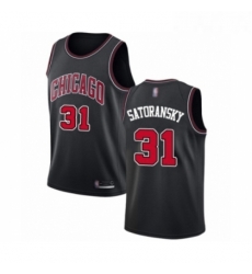 Youth Chicago Bulls 31 Tomas Satoransky Swingman Black Basketball Jersey Statement Edition 