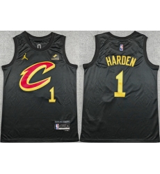 Men Cleveland Cavaliers  1 James Harden Black 2026 Statement Edition Stitched Jersey