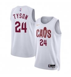 Men Cleveland Cavaliers 24 Jaylon Tyson White 2024 Draft Association Edition Stitched Jersey