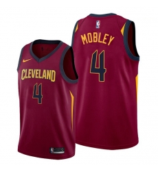 Men Cleveland Cavaliers 4 Evan Mobley Red Jersey