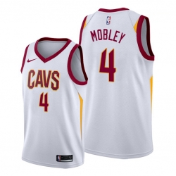 Men Cleveland Cavaliers 4 Evan Mobley White Jersey