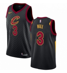 Mens Nike Cleveland Cavaliers 3 George Hill Authentic Black NBA Jersey Statement Edition 