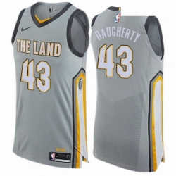 Mens Nike Cleveland Cavaliers 43 Brad Daugherty Authentic Gray NBA Jersey City Edition