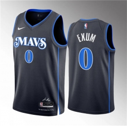 Men Dallas Mavericks 0 Dante Exum Black 2023 24 City Edition Stitched Basketball Jersey