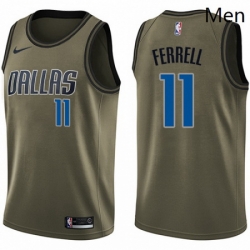 Mens Nike Dallas Mavericks 11 Yogi Ferrell Swingman Green Salute to Service NBA Jersey 