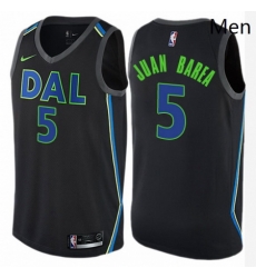 Mens Nike Dallas Mavericks 5 Jose Juan Barea Authentic Black NBA Jersey City Edition