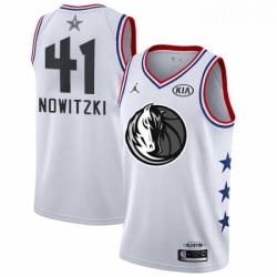 Womens Nike Dallas Mavericks 41 Dirk Nowitzki White NBA Jordan Swingman 2019 All Star Game Jersey