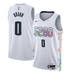 Men Denver Nuggets  0 Christian Braun White 2024 25 City Edition Stitched Basketball Jersey