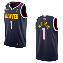 Men Denver Nuggets 1 Michael Porter Jr  Navy 2023 Finals Champions Icon EditionStitched Basketball Jersey