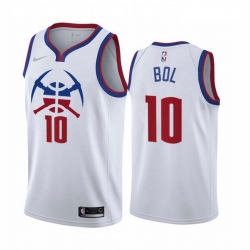 Men Denver Nuggets 10 Bol Bol White NBA Swingman 2020 21 Earned Edition Jersey