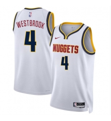 Men Denver Nuggets 4 Russell Westbrook White 2024 Association Edition Stitched Basketball Jersey 134