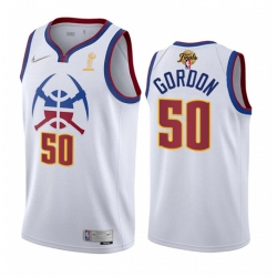 Men Denver Nuggets 50 Aaron Gordon White 2023 Finals Earned Edition Stitched Basketball Jersey