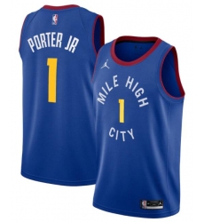 Men Denver Nuggets Jordan Statement #1 Michael Porter Jr Blue Swingman Jersey