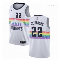 Mens Nike Denver Nuggets 22 Richard Jefferson Swingman White NBA Jersey City Edition 