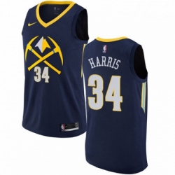 Mens Nike Denver Nuggets 34 Devin Harris Authentic Navy Blue NBA Jersey City Edition 