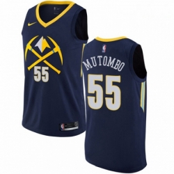 Mens Nike Denver Nuggets 55 Dikembe Mutombo Swingman Navy Blue NBA Jersey City Edition