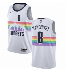 Mens Nike Denver Nuggets 8 Jarred Vanderbilt Swingman White NBA Jersey City Editio