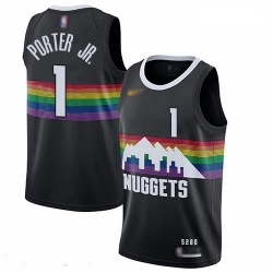 Nuggets 1 Michael Porter Jr  Black Basketball Swingman City Edition 2019 20 Jersey