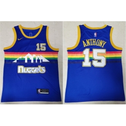 Nuggets 15 Carmelo Anthony Blue Swingman Jersey