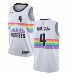 Womens Nike Denver Nuggets 4 Paul Millsap Swingman White NBA Jersey City Edition 