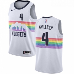 Womens Nike Denver Nuggets 4 Paul Millsap Swingman White NBA Jersey City Edition 