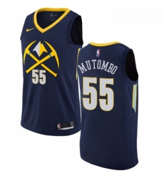 Womens Nike Denver Nuggets 55 Dikembe Mutombo Swingman Navy Blue NBA Jersey City Edition