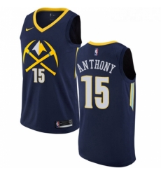 Youth Nike Denver Nuggets 15 Carmelo Anthony Swingman Navy Blue NBA Jersey City Edition