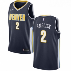 Youth Nike Denver Nuggets 2 Alex English Authentic Navy Blue Road NBA Jersey Icon Edition