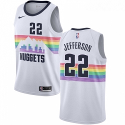 Youth Nike Denver Nuggets 22 Richard Jefferson Swingman White NBA Jersey City Edition 