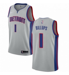 Mens Nike Detroit Pistons 1 Chauncey Billups Authentic Silver NBA Jersey Statement Edition